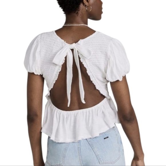 Free People Women's Charlotte Top, Ivory, White,Size Small - Picture 3 of 8